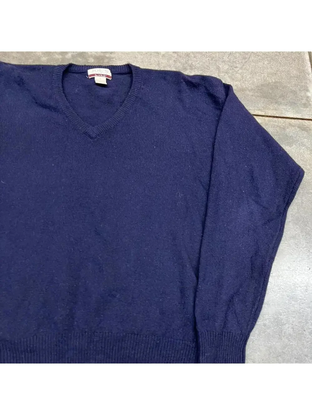 vintage jos a bank navy v neck knit sweater size large